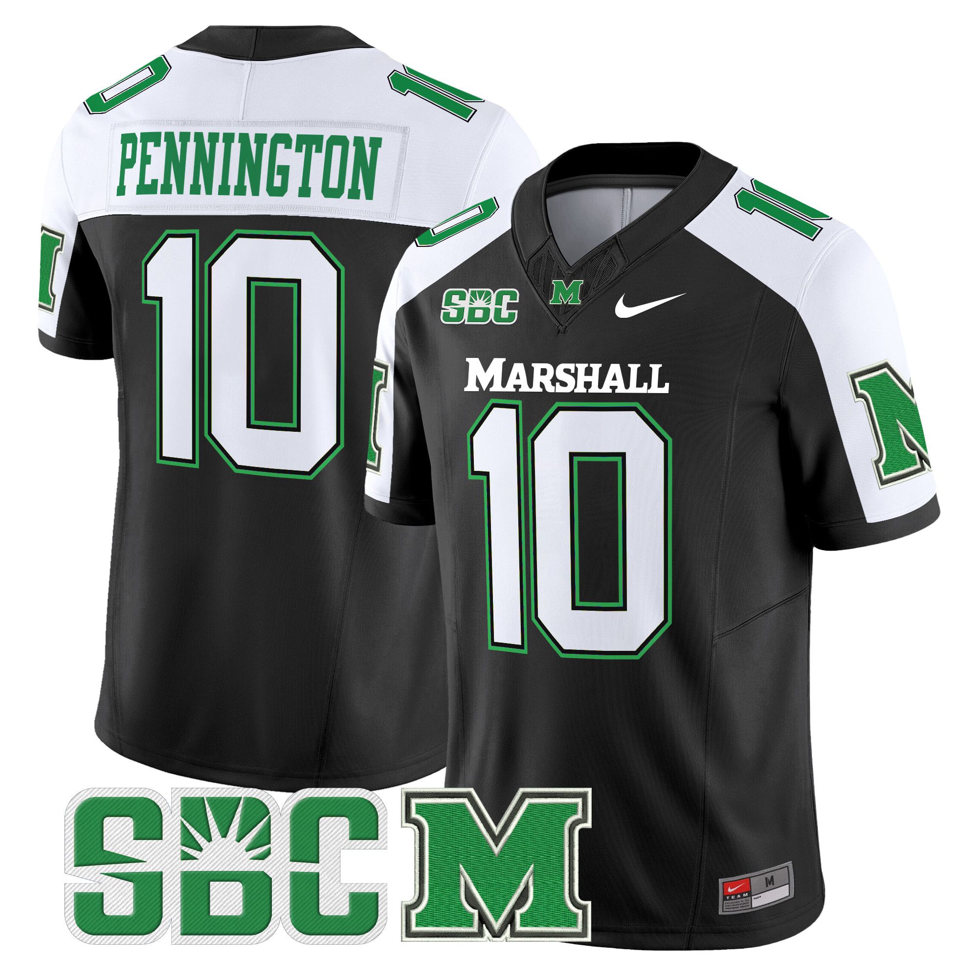 Men Marshall Thundering Herd #10 Pennington Black Nike 2024 Vapor Limited NCAA Jersey->more ncaa teams->NCAA Jersey